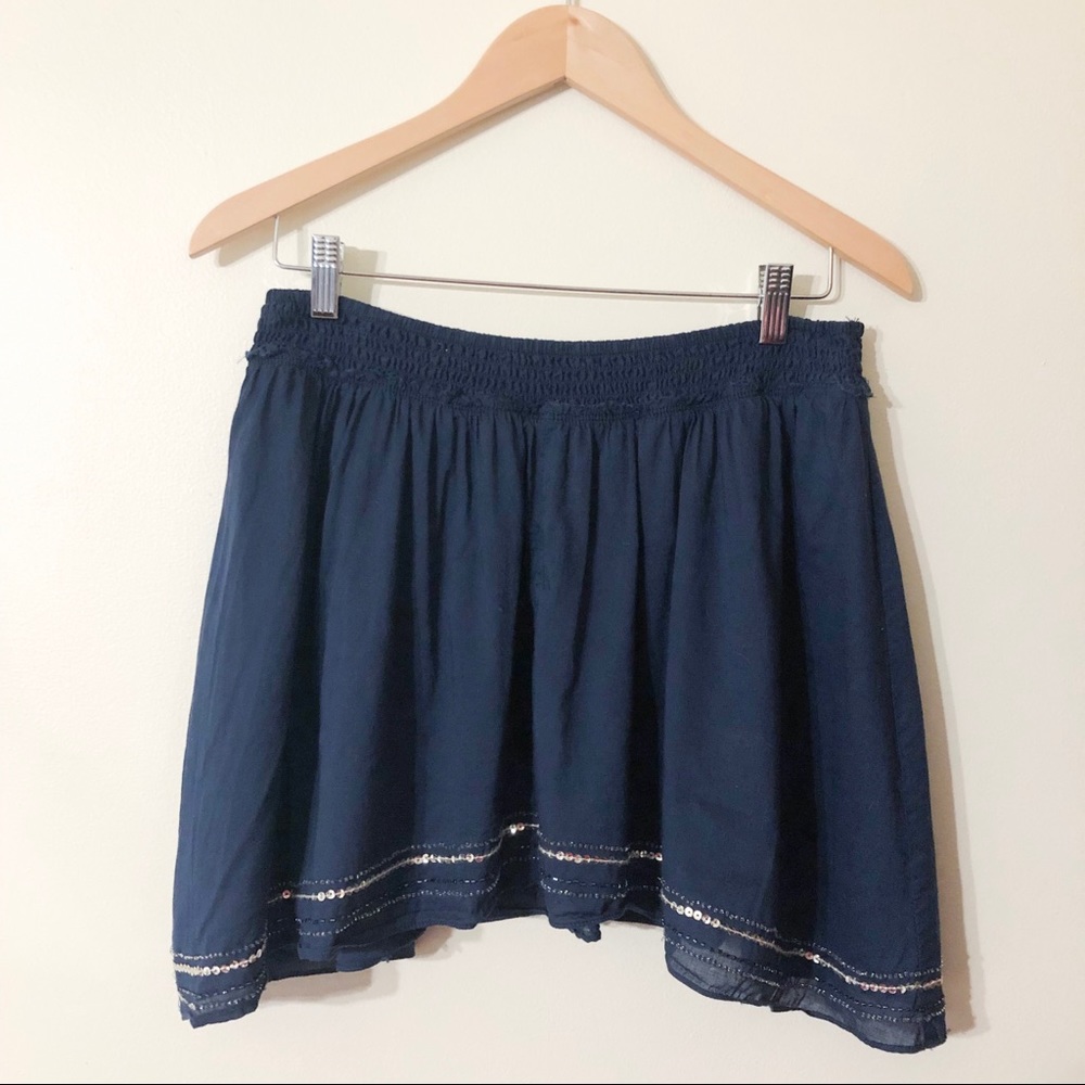 american eagle AEO | navy sequin skirt medium